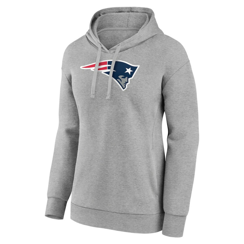 New England Patriots Women's Primary Logo Pullover Hoodie Gray | NFL
