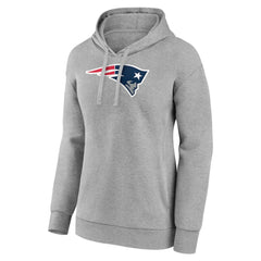 New England Patriots Women's Primary Logo Pullover Hoodie Gray | NFL