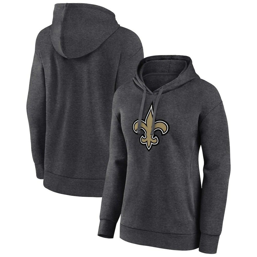 New Orleans Saints Women's Primary Logo Pullover Hoodie Charcoal | NFL