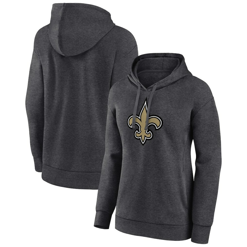 New Orleans Saints Women's Primary Logo Pullover Hoodie Charcoal | NFL