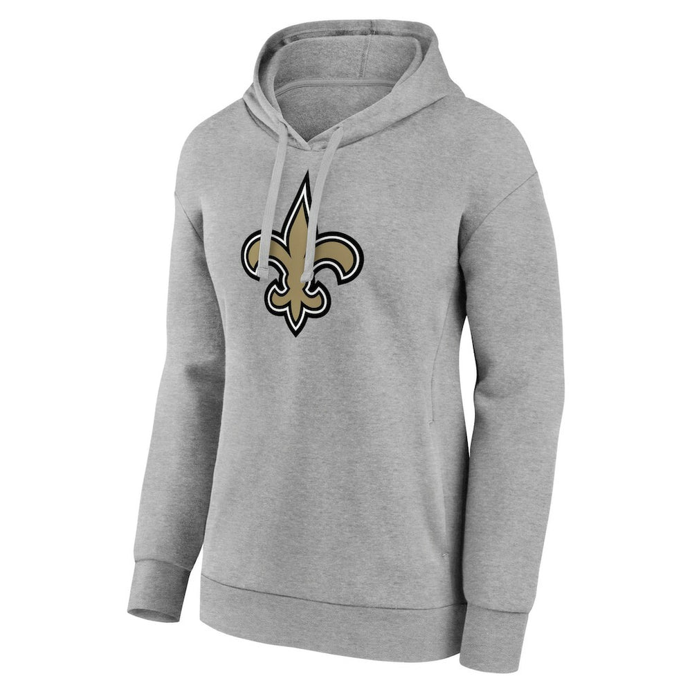New Orleans Saints Women's Primary Logo Pullover Hoodie Gray | NFL