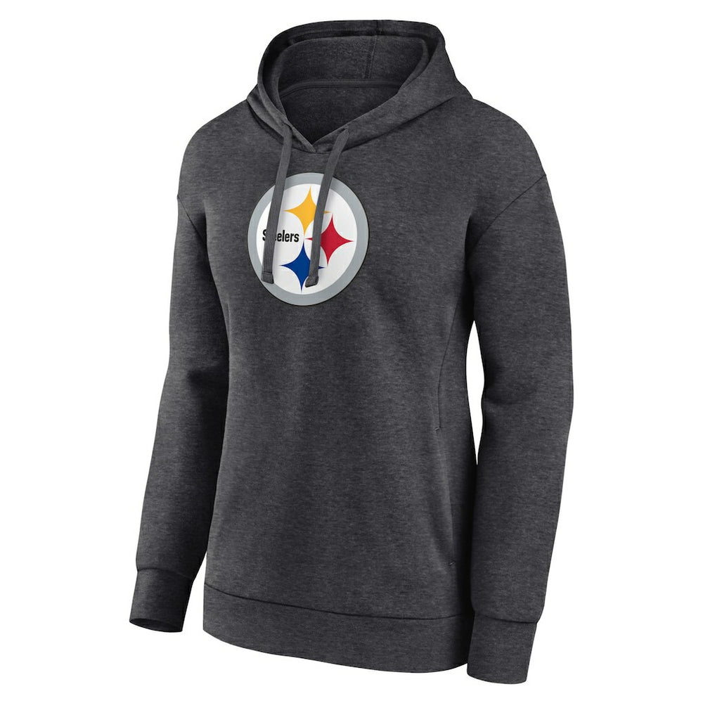 Pittsburgh Steelers Women's Primary Logo Pullover Hoodie Charcoal | NFL