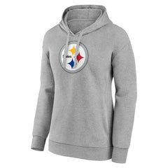 Pittsburgh Steelers Women's Primary Logo Pullover Hoodie Gray | NFL