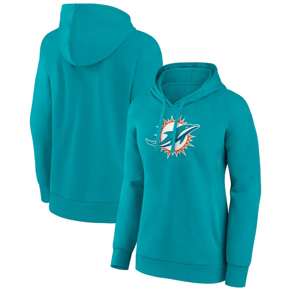 Miami Dolphins Women's Primary Logo Pullover Hoodie Aqua | NFL