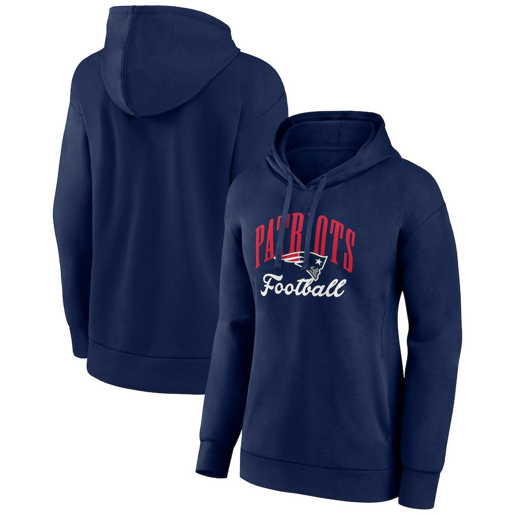 New England Patriots Women's Victory Script Pullover Hoodie Navy | NFL