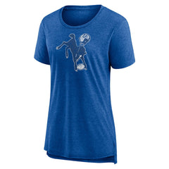 Indianapolis Colts Women's Throwback Team Logo Tri-Blend T-Shirt Heather Royal | NFL