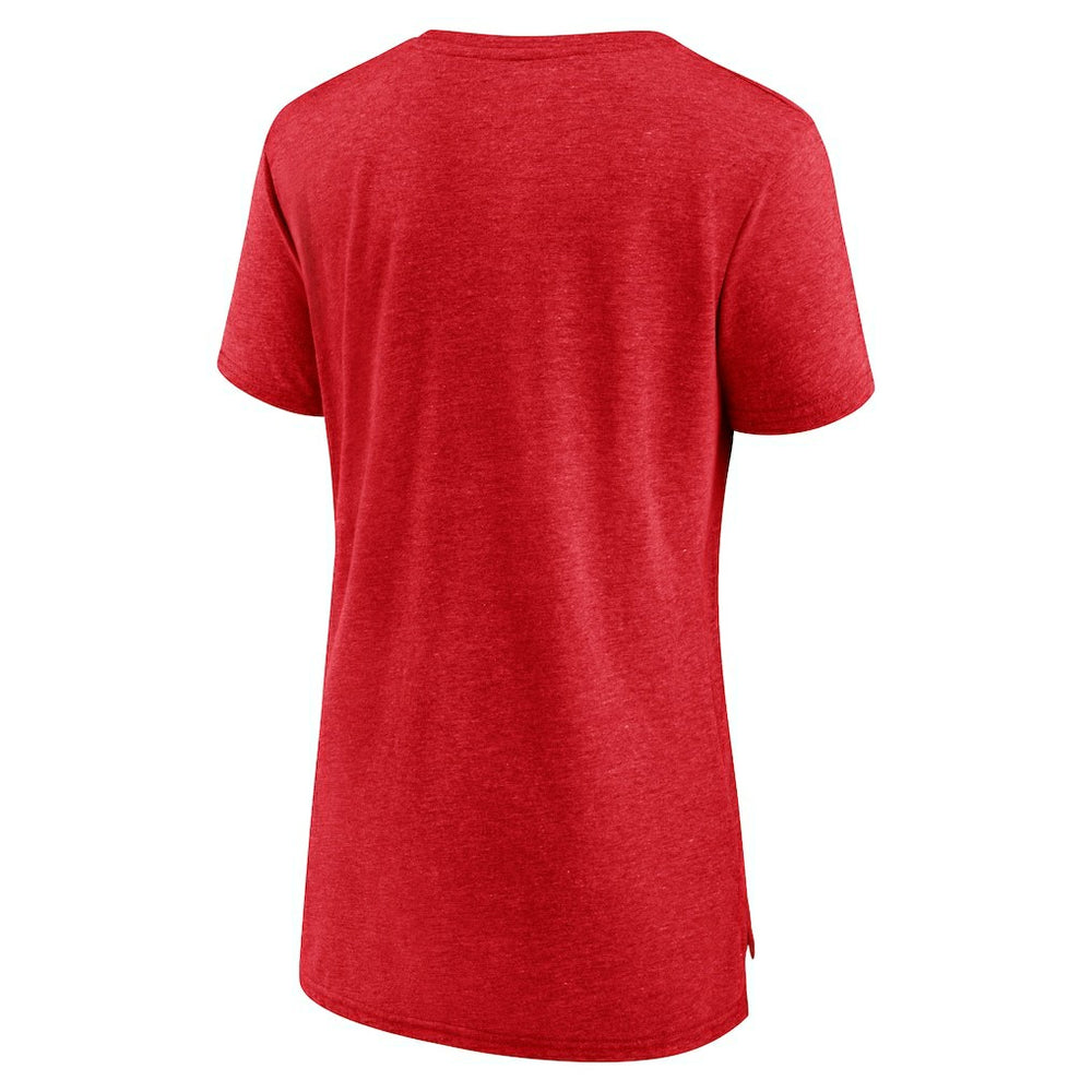 San Francisco 49ers Women's Throwback Team Logo Tri-Blend T-Shirt Heather Scarlet | NFL