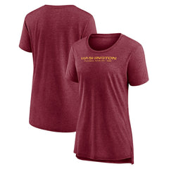 Washington Commanders Women's Throwback Team Logo Tri-Blend T-Shirt Heather Burgundy | NFL