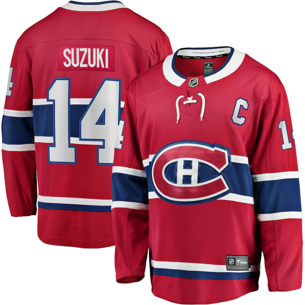 Nick Suzuki Montreal Canadiens Fanatics Home Captain Patch Breakaway Player Jersey - Red - NHL