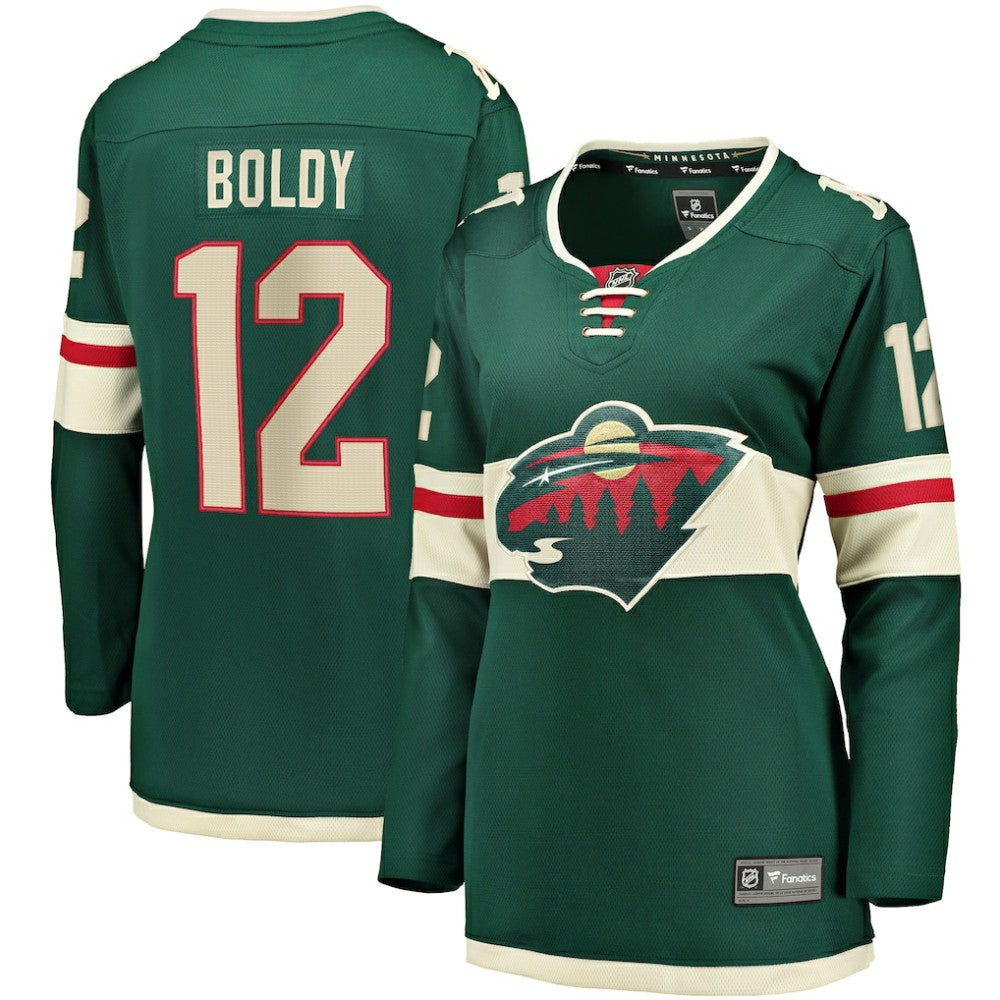 Matthew Boldy Minnesota Wild Fanatics Women's Home Breakaway Player Jersey - Green - NHL