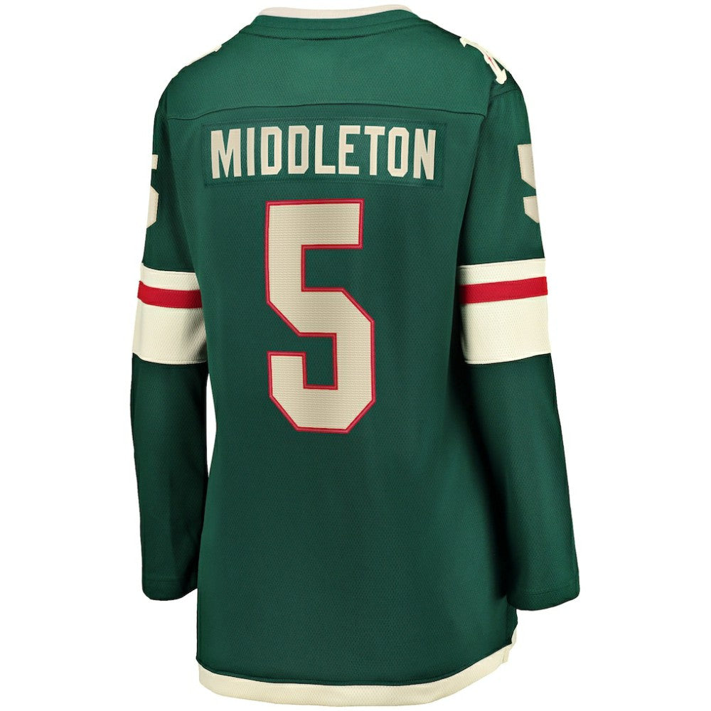 Jake Middleton Minnesota Wild Fanatics Women's Home Breakaway Player Jersey - Green - NHL