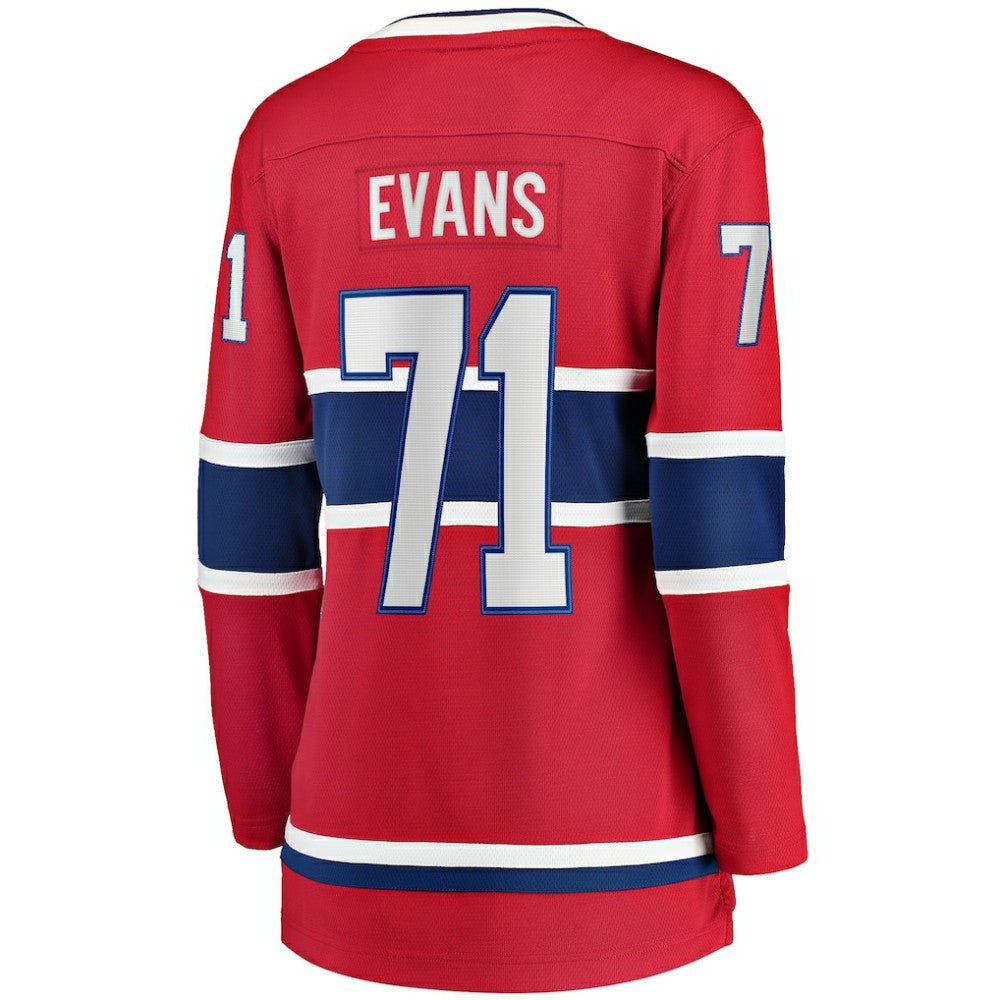 Jake Evans Montreal Canadiens Fanatics Women's Home Breakaway Player Jersey - Red - NHL