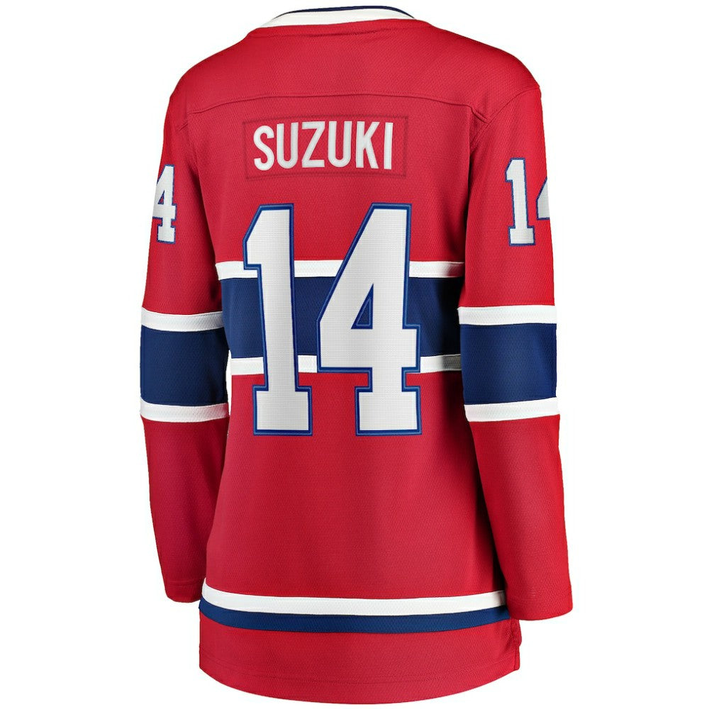 Nick Suzuki Montreal Canadiens Fanatics Women's Home Captain Patch Breakaway Player Jersey - Red - NHL