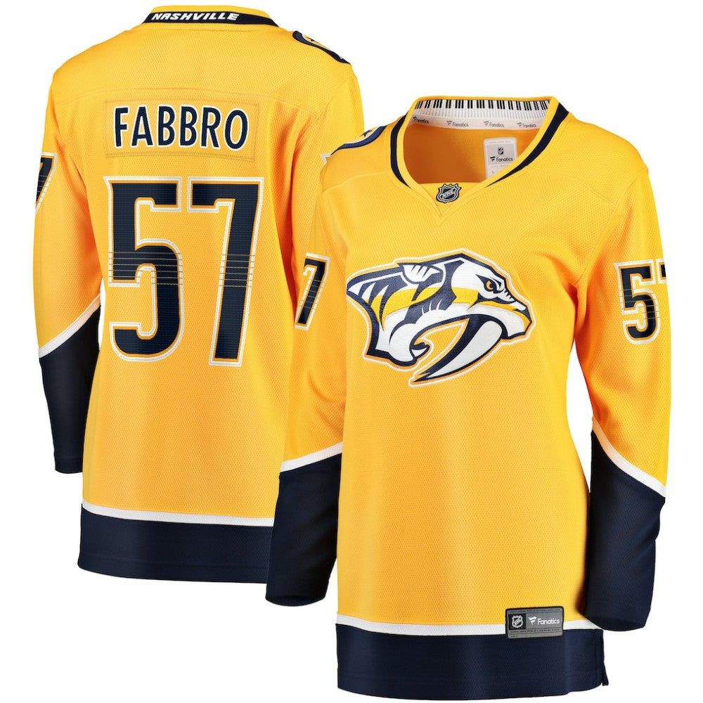 Dante Fabbro Nashville Predators Fanatics Women's Home Breakaway Player Jersey - Gold - NHL