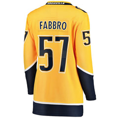 Dante Fabbro Nashville Predators Fanatics Women's Home Breakaway Player Jersey - Gold - NHL