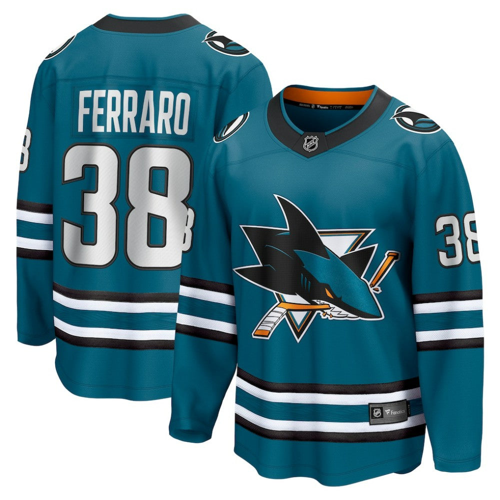 Mario Ferraro San Jose Sharks Fanatics Home Breakaway Player Jersey - Teal - NHL