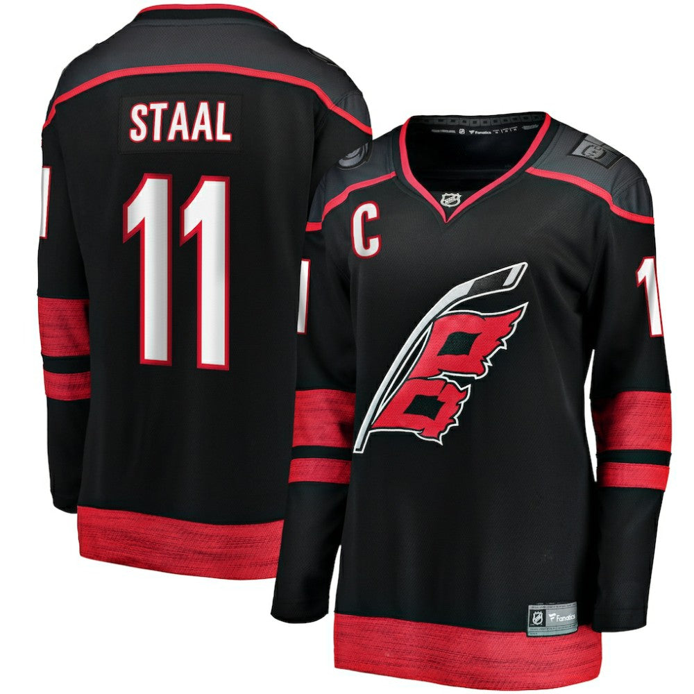 Jordan Staal Carolina Hurricanes Fanatics Women's Home Captain Patch Breakaway Player Jersey - Black - NHL