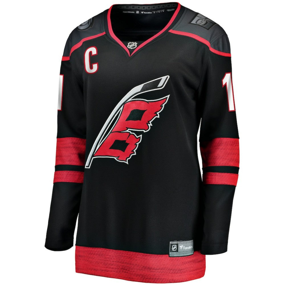 Jordan Staal Carolina Hurricanes Fanatics Women's Home Captain Patch Breakaway Player Jersey - Black - NHL