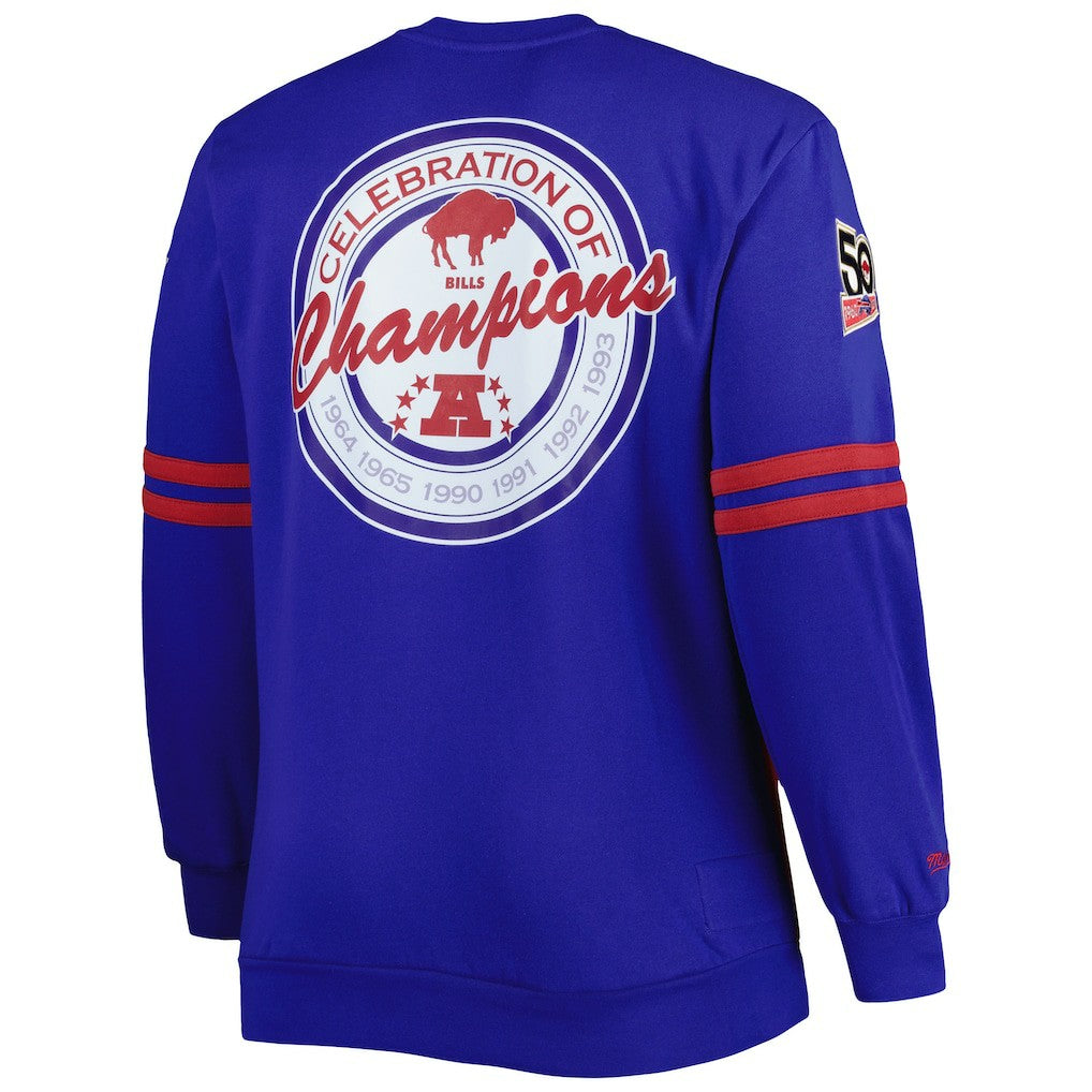 Buffalo Bills Big & Tall Celebration of Champions Pullover Sweatshirt Red/Royal | Mitchell & Ness