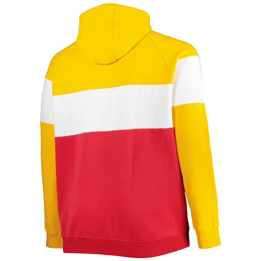 Kansas City Chiefs New Era Big & Tall Current Colorblock Raglan Fleece Pullover Hoodie Red/Gold | NFL