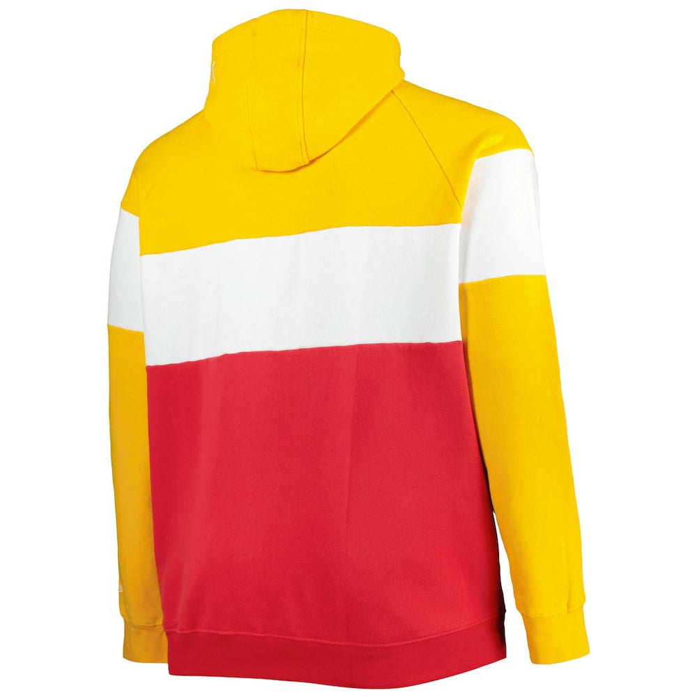 Kansas City Chiefs New Era Big & Tall Current Colorblock Raglan Fleece Pullover Hoodie Red/Gold | NFL