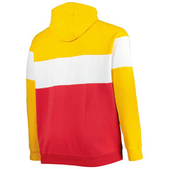Kansas City Chiefs New Era Big & Tall Current Colorblock Raglan Fleece Pullover Hoodie Red/Gold | NFL