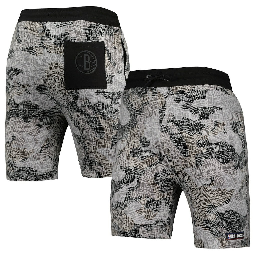 Brooklyn Nets NBA x Hugo Boss Slam Camo Shorts Black - NBA