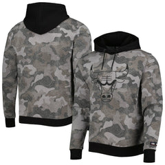 Chicago Bulls Hugo Boss Camo Pullover Hoodie Black - NBA
