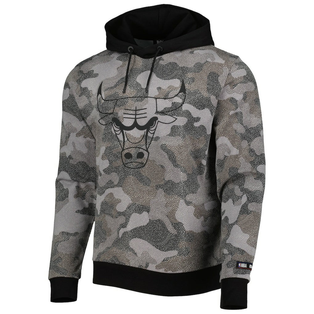 Chicago Bulls Hugo Boss Camo Pullover Hoodie Black - NBA
