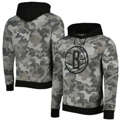 Brooklyn Nets Hugo Boss Camo Pullover Hoodie Black - NBA