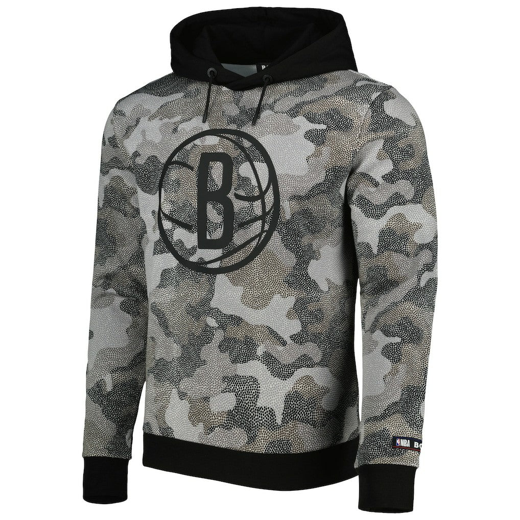 Brooklyn Nets Hugo Boss Camo Pullover Hoodie Black - NBA
