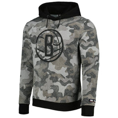 Brooklyn Nets Hugo Boss Camo Pullover Hoodie Black - NBA