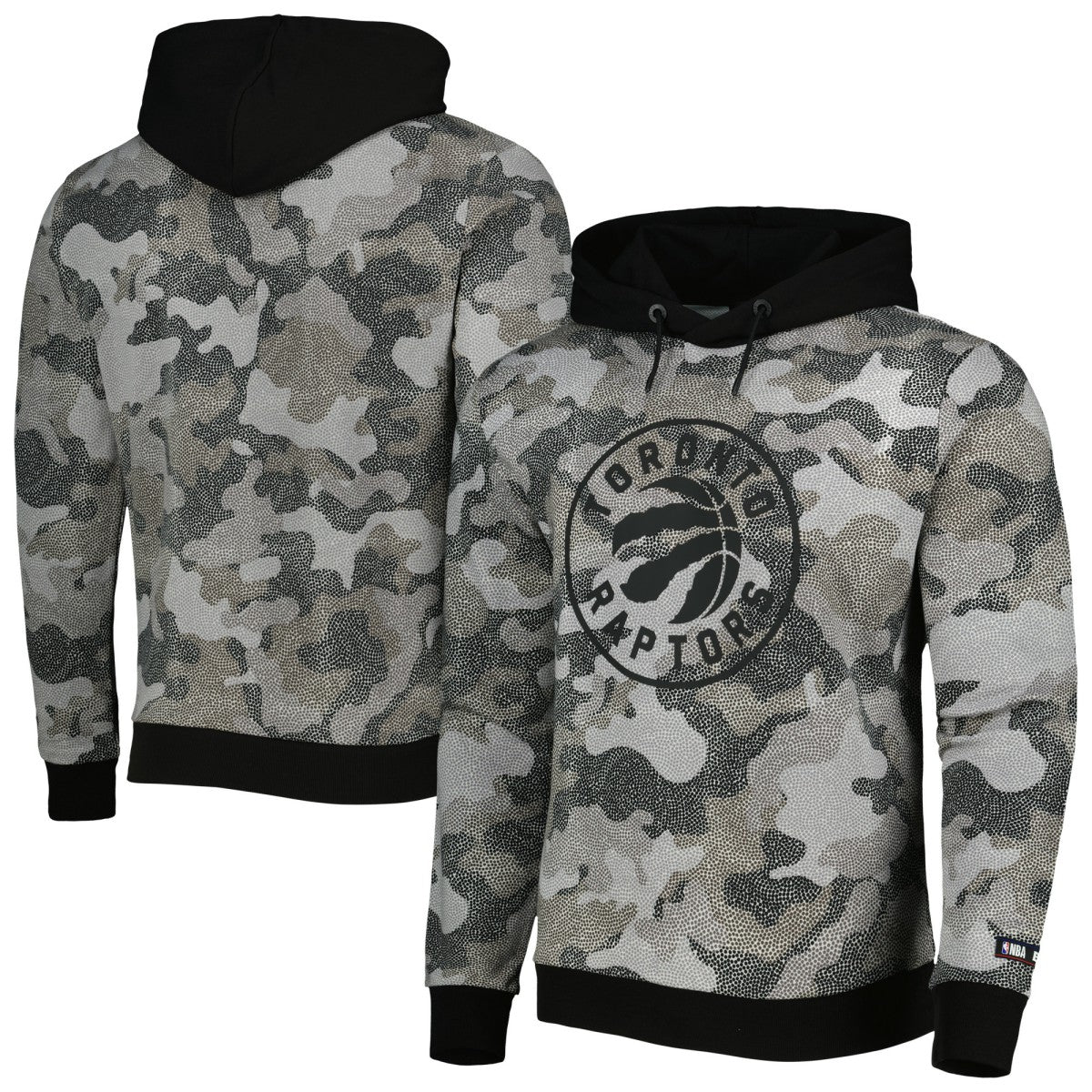 Toronto Raptors Hugo Boss Camo Pullover Hoodie Black - NBA