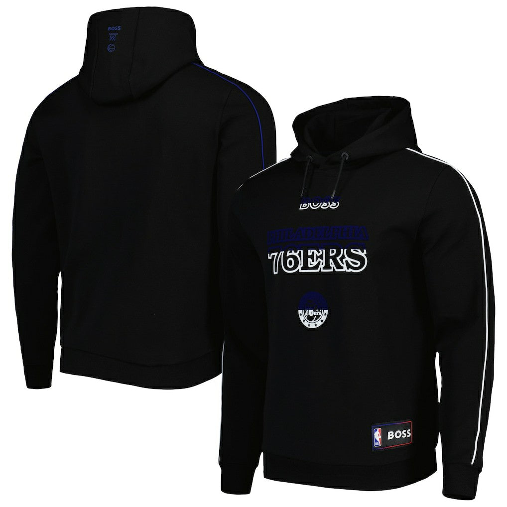 Philadelphia 76ers NBA x Hugo Boss Team Bounce Tri-Blend Pullover Hoodie Black - NBA