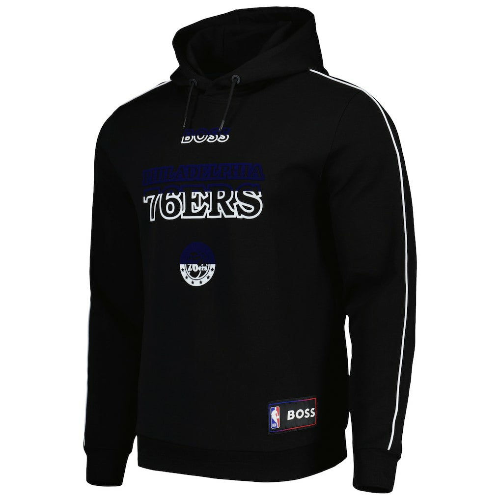 Philadelphia 76ers NBA x Hugo Boss Team Bounce Tri-Blend Pullover Hoodie Black - NBA