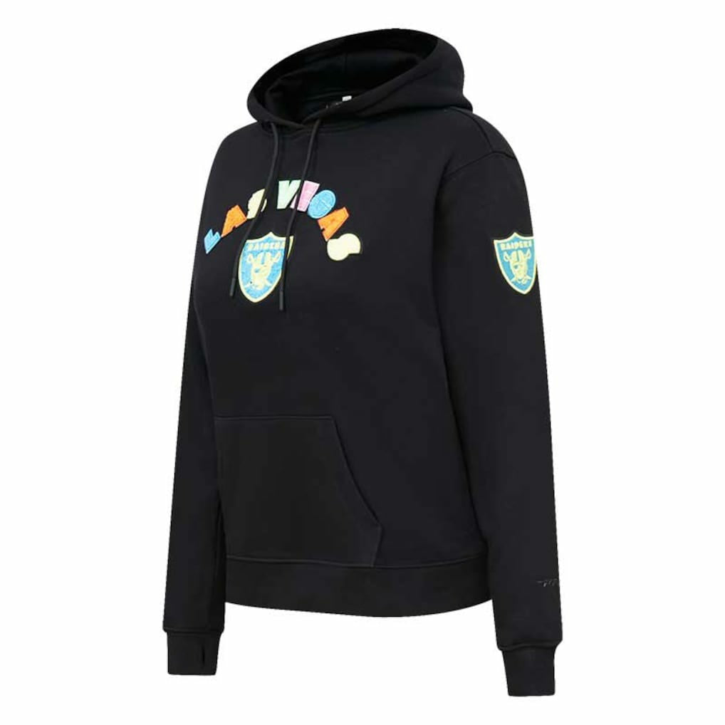 Las Vegas Raiders Pro Standard Women's Neon Fleece Pullover Hoodie Black | NFL