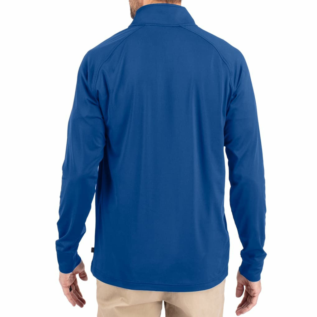 Buffalo Bills Cutter & Buck Adapt Eco Knit Stretch Recycled Big & Tall Quarter-Zip Throwback Pullover Top Royal | NFL