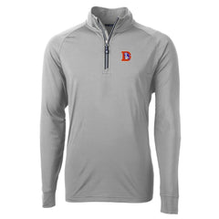 Denver Broncos Cutter & Buck Adapt Eco Knit Stretch Recycled Big & Tall Quarter-Zip Throwback Pullover Top Gray | NFL