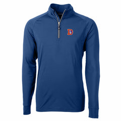 Denver Broncos Cutter & Buck Adapt Eco Knit Stretch Recycled Big & Tall Quarter-Zip Throwback Pullover Top Royal | NFL