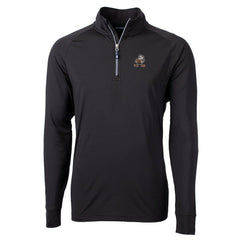 Cleveland Browns Cutter & Buck Adapt Eco Knit Stretch Recycled Big & Tall Quarter-Zip Throwback Pullover Top Black | NFL