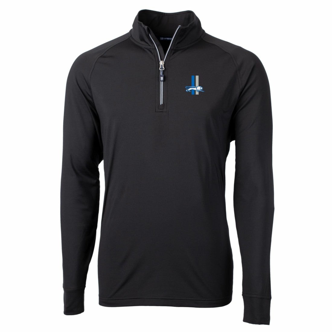 Detroit Lions Cutter & Buck Adapt Eco Knit Stretch Recycled Big & Tall Quarter-Zip Throwback Pullover Top Black | NFL