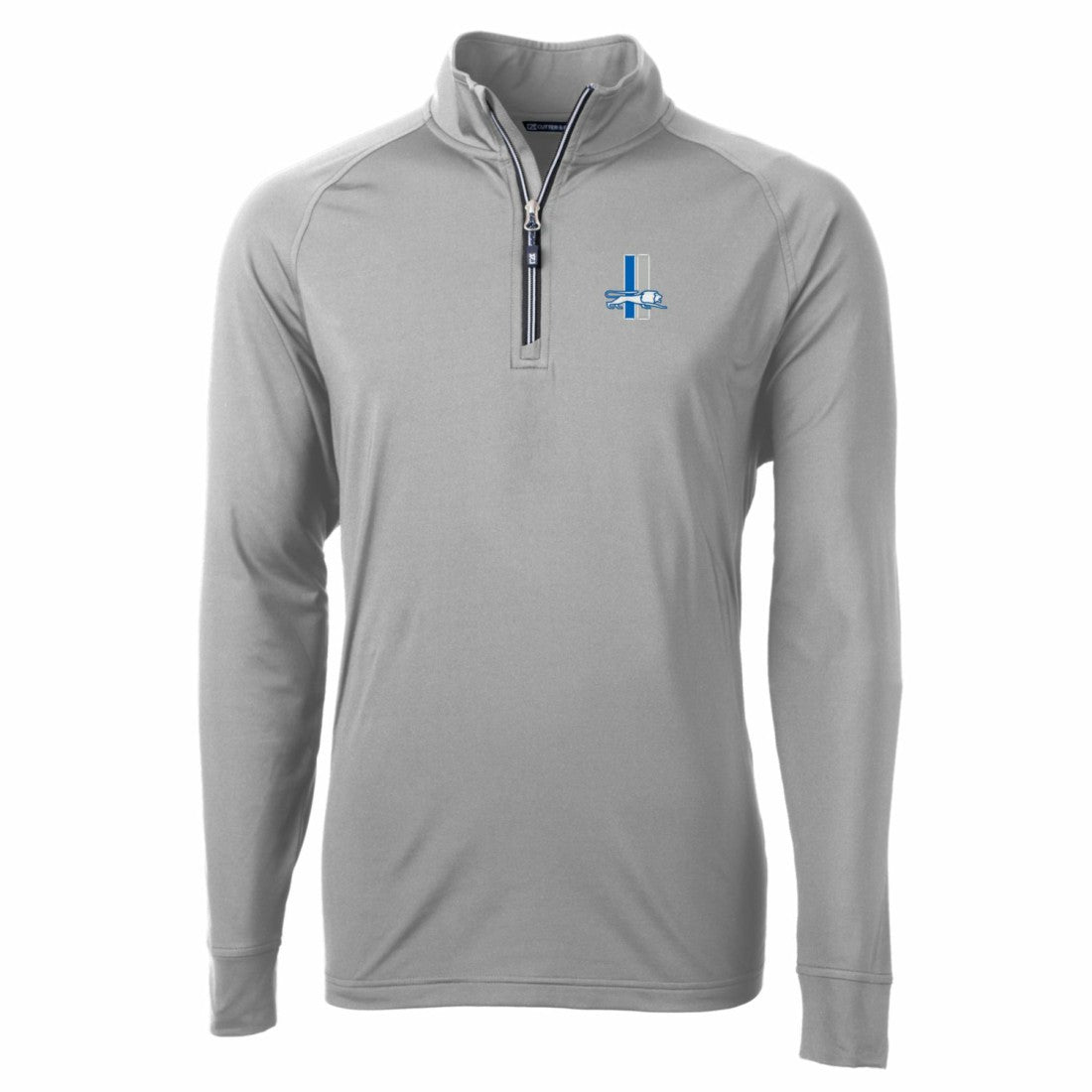 Detroit Lions Cutter & Buck Adapt Eco Knit Stretch Recycled Big & Tall Quarter-Zip Throwback Pullover Top Gray | NFL