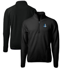 Detroit Lions Cutter & Buck Cascade Eco Sherpa Fleece Big & Tall Quarter-Zip Throwback Jacket Black | NFL