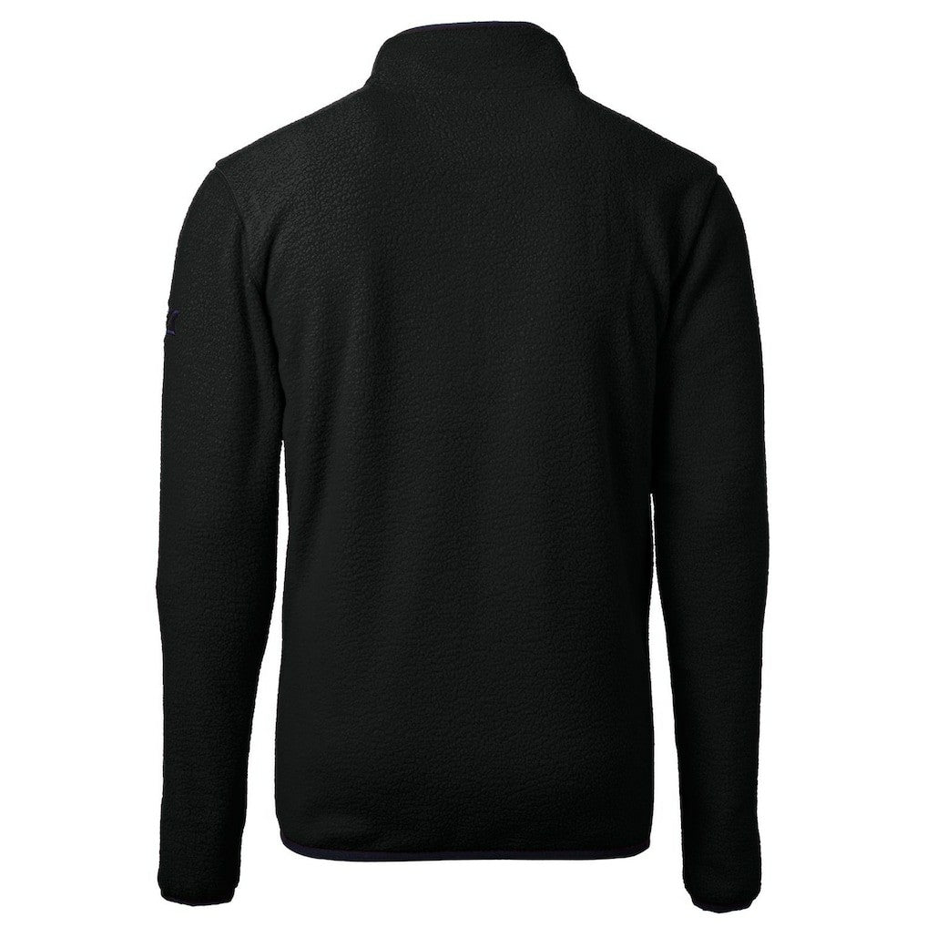 Las Vegas Raiders Cutter & Buck Cascade Eco Sherpa Fleece Big & Tall Quarter-Zip Throwback Jacket Black | NFL
