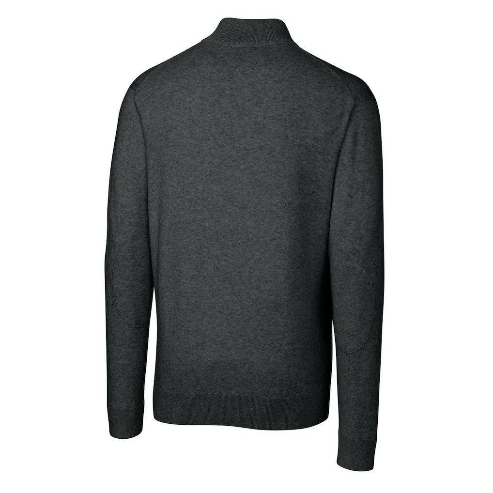 Miami Dolphins Cutter & Buck Throwback Logo Lakemont Tri-Blend Big & Tall Quarter-Zip Pullover Sweater Heather Charcoal | NFL