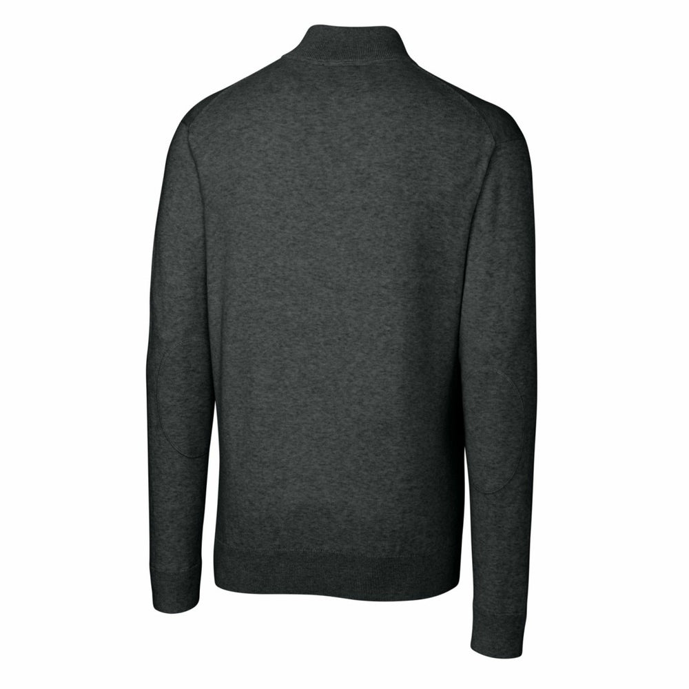 Detroit Lions Cutter & Buck Throwback Logo Lakemont Tri-Blend Big & Tall Quarter-Zip Pullover Sweater Heather Charcoal | NFL