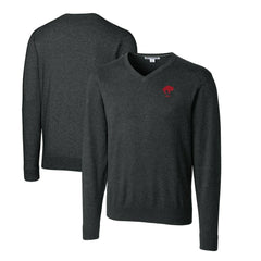 Buffalo Bills Cutter & Buck Throwback Logo Lakemont Tri-Blend Big & Tall V-Neck Pullover Sweater Heather Charcoal | NFL