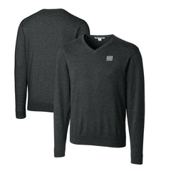 New York Giants Cutter & Buck Throwback Logo Lakemont Tri-Blend Big & Tall V-Neck Pullover Sweater Heather Charcoal | NFL