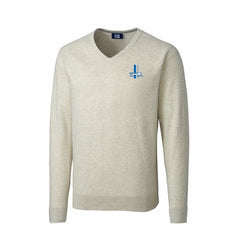 Detroit Lions Cutter & Buck Throwback Logo Lakemont Tri-Blend Big & Tall V-Neck Pullover Sweater Oatmeal | NFL