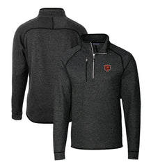 Chicago Bears Cutter & Buck Mainsail Sweater-Knit Big & Tall Half-Zip Pullover Jacket Heather Charcoal | NFL